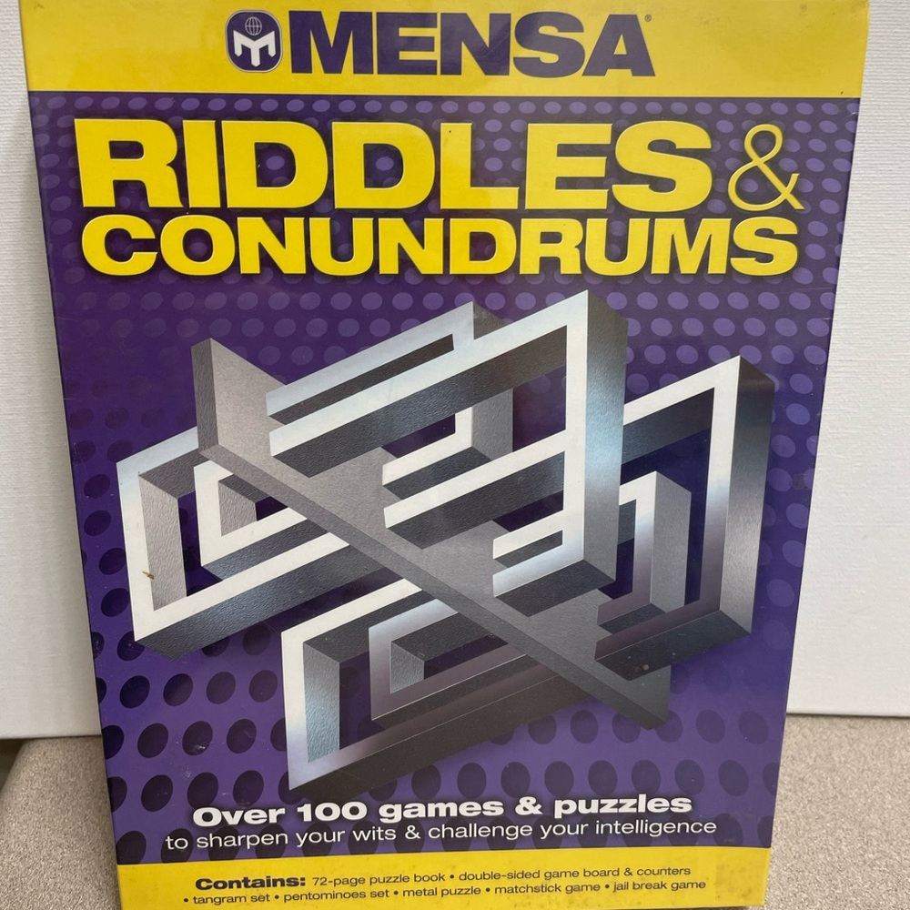 Mensa Riddles & Conundrums High IQ Intelligence Games & Puzzles - New & Sealed